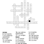 Spanish Thanksgiving Crossword   Wordmint Pertaining To Spanish Thanksgiving Crossword Puzzle Answers