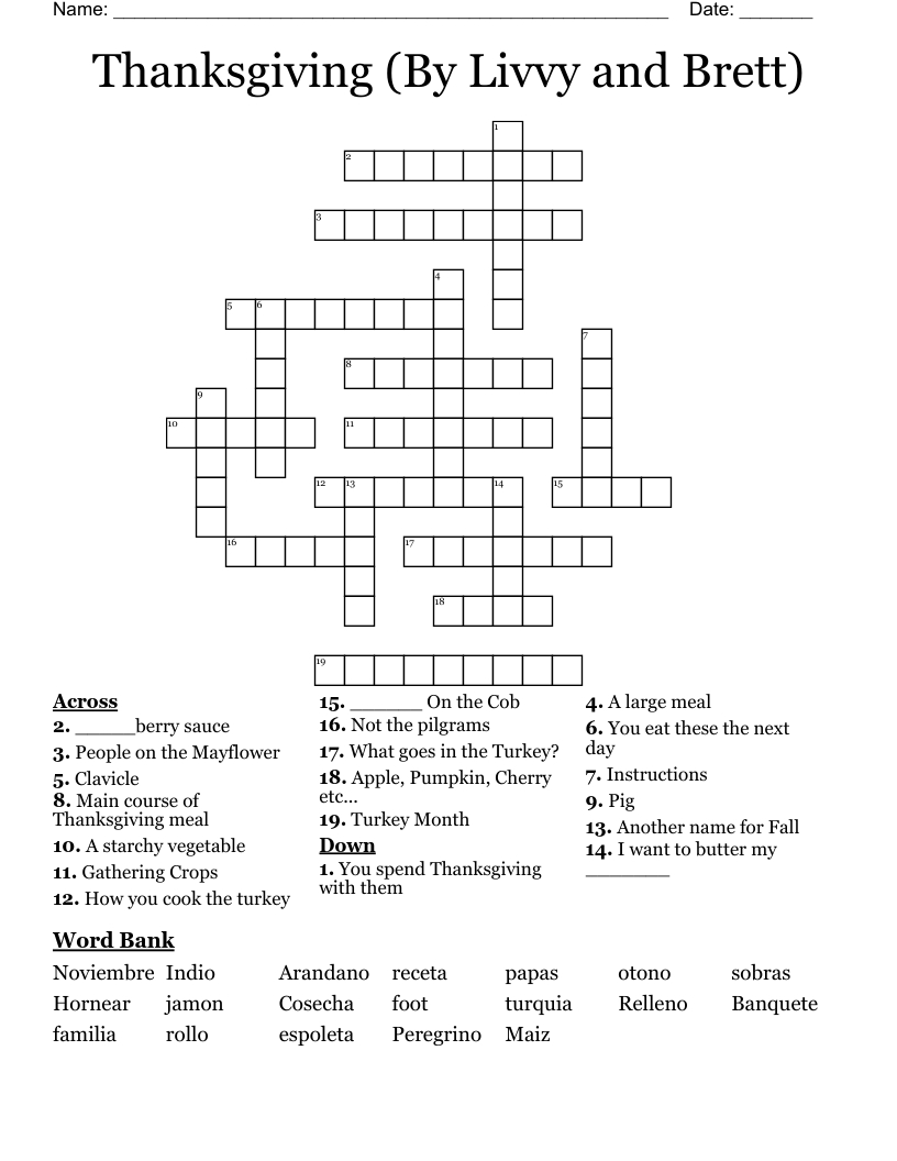 thanksgiving by livvy and brett crossword wordmint intended for gobble til you wobble thanksgiving crossword puzzle answers Thanksgiving (By Livvy And Brett) Crossword - Wordmint intended for Gobble Til You Wobble Thanksgiving Crossword Puzzle Answers
