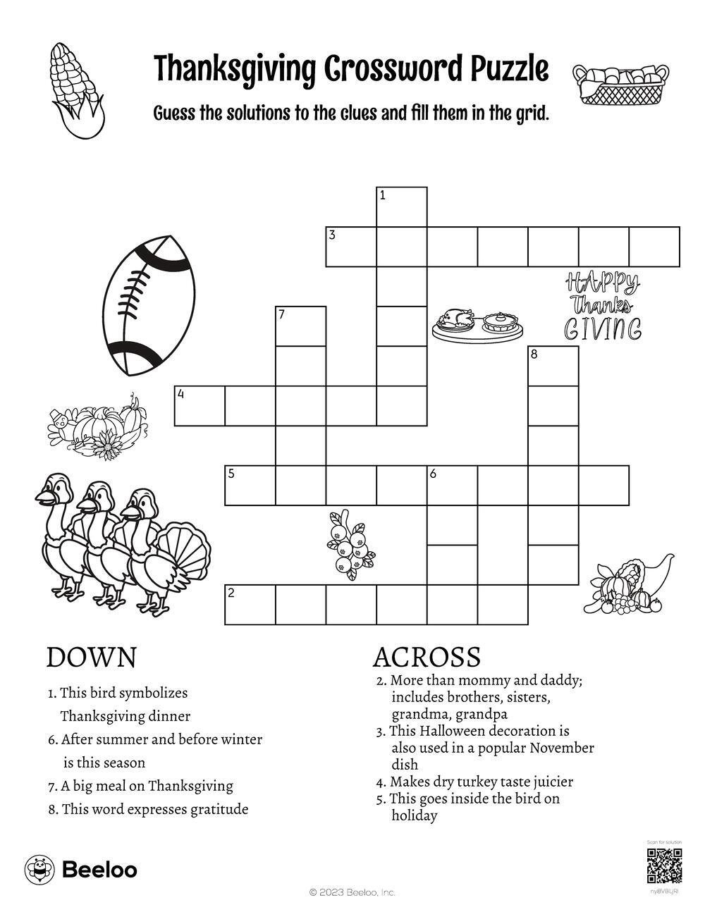 thanksgiving crossword puzzle beeloo printable crafts and regarding happy thanksgiving crossword puzzles Thanksgiving Crossword Puzzle • Beeloo Printable Crafts And regarding Happy Thanksgiving Crossword Puzzles