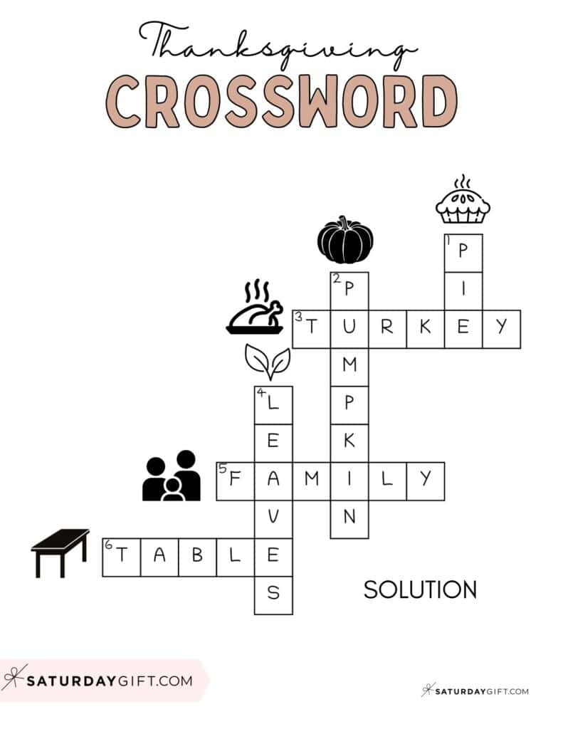 thanksgiving crossword puzzle cute free printable saturdaygift with regard to easy thanksgiving crossword puzzle printable Thanksgiving Crossword Puzzle - Cute & Free Printable | Saturdaygift with regard to Easy Thanksgiving Crossword Puzzle Printable