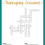 Thanksgiving Crossword Puzzle Free Printable For Kids Or Adults Pertaining To Thanksgiving Crossword Puzzle Free Printable