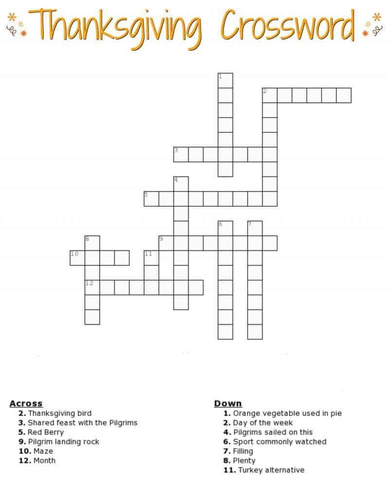 thanksgiving crossword puzzle free printable for kids or adults within thanksgiving word crossword puzzle Thanksgiving Crossword Puzzle Free Printable For Kids Or Adults within Thanksgiving Word Crossword Puzzle