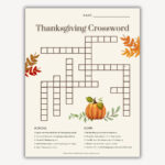 Thanksgiving Crossword Puzzle, Thanksgiving Crossword Printable In Thanksgiving Day Crossword Puzzle