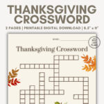 Thanksgiving Crossword Puzzle, Thanksgiving Crossword Printable With Regard To Fun Thanksgiving Crossword Puzzles