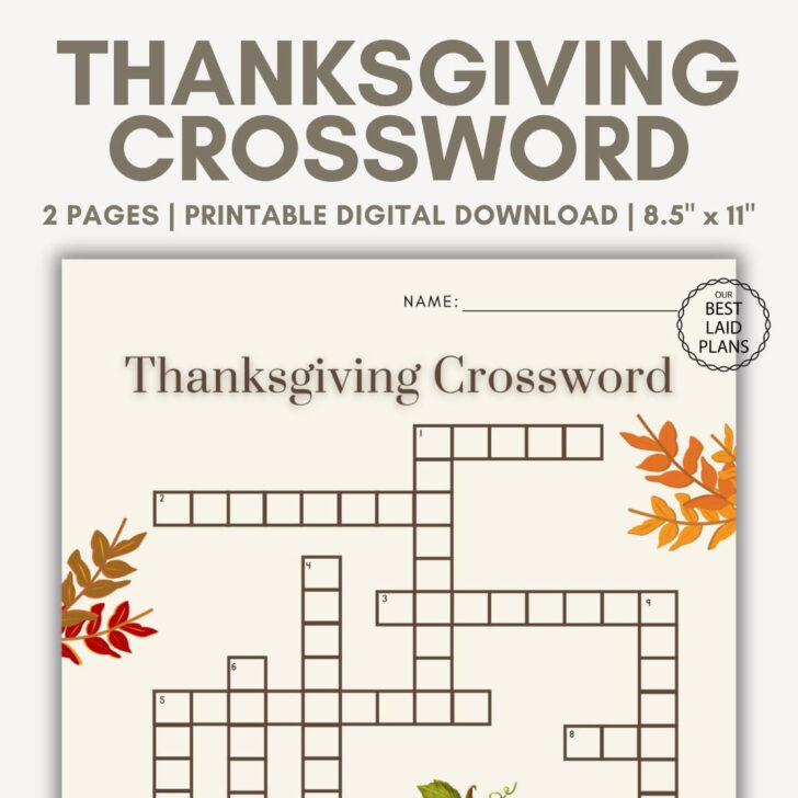 Fun Thanksgiving Crossword Puzzles Fun Thanksgiving Crossword Puzzles