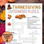 Thanksgiving Crossword Puzzle / Thanksgiving Kids Table Games Pertaining To Thanksgiving Crossword Puzzle