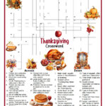 Thanksgiving Crossword Puzzle Throughout First Thanksgiving Foods Crossword Puzzle Answer Key