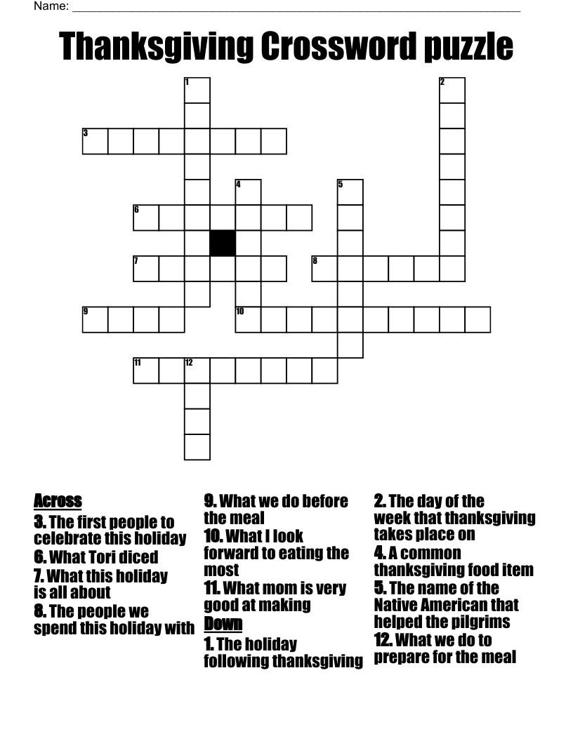 thanksgiving crossword puzzle wordmint throughout the first thanksgiving crossword puzzle Thanksgiving Crossword Puzzle - Wordmint throughout The First Thanksgiving Crossword Puzzle