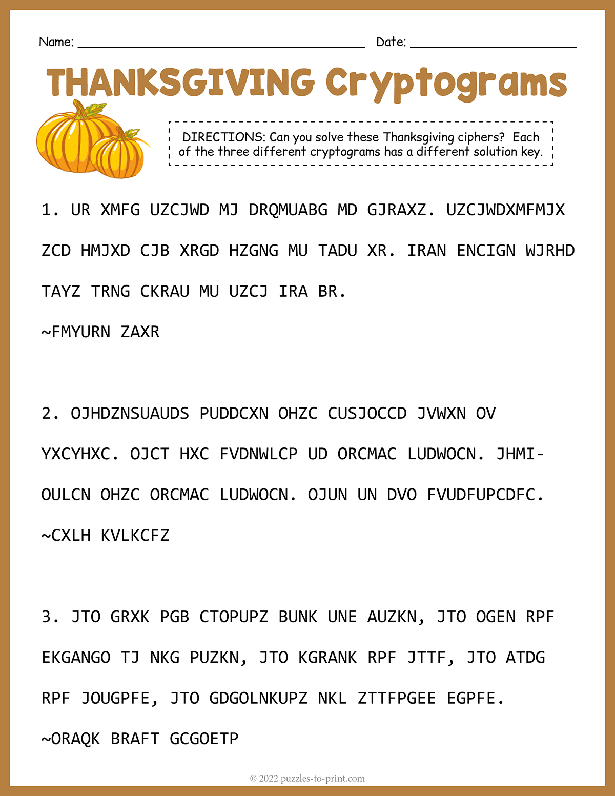 thanksgiving cryptograms with thanksgiving secret message puzzle answer key Thanksgiving Cryptograms with Thanksgiving Secret Message Puzzle Answer Key