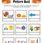 Thanksgiving Dingbat Knobel Spiel: Bilder Quiz, Brain Teaser (Pdf Within Thanksgiving Rebus Puzzle