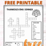Thanksgiving Dinner Crossword Puzzle (Free Printable)   Smart Inside Happy Thanksgiving Crossword Puzzles