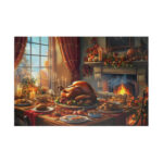 Thanksgiving Feast Jigsaw Puzzle: Cozy Fall Family Game   Etsy Inside Thanksgiving Themed Jigsaw Puzzles