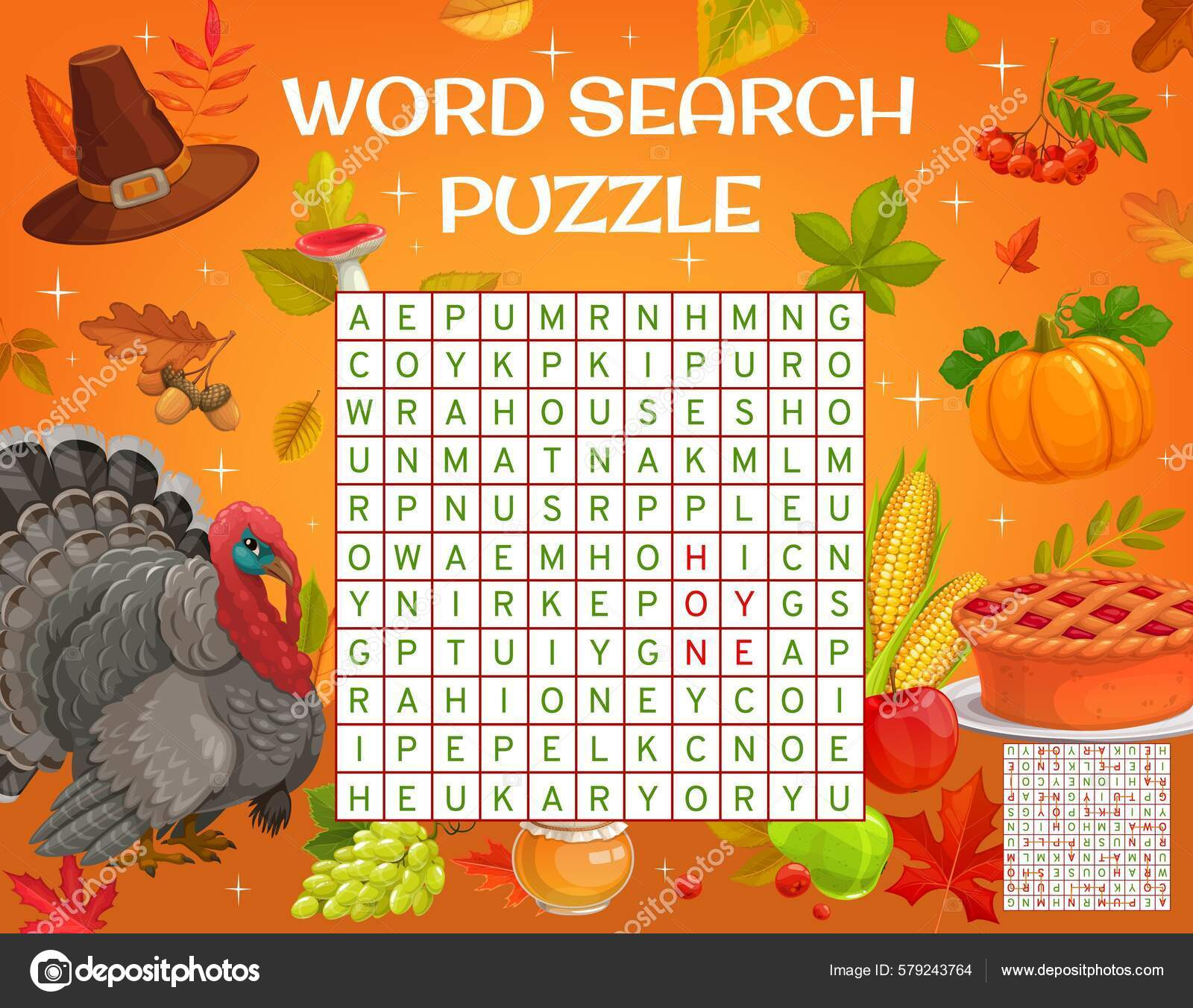 Thanksgiving Feiertag Wortsuche Puzzle Spiel Arbeitsblatt Kinder pertaining to Thanksgiving Quiz Puzzle