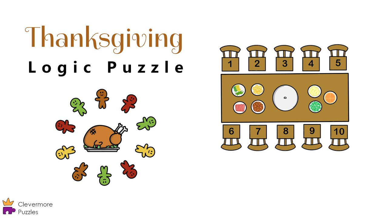 Thanksgiving Logic Puzzle for Thanksgiving Logic Puzzle