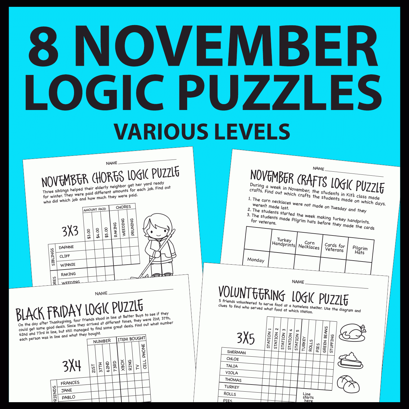 thanksgiving november logic puzzles primeandpi with regard to thanksgiving dinner logic grid puzzle answers Thanksgiving / November Logic Puzzles β Primeandpi with regard to Thanksgiving Dinner Logic Grid Puzzle Answers