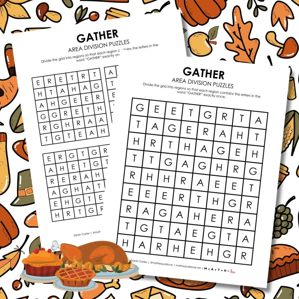 Thanksgiving Puzzles | Math = Love within Free Thanksgiving Logic Puzzles
