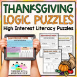 Thanksgiving Reading Logic Puzzles | Activities For Enrichment Inside Thanksgiving Logic Puzzles For Middle School