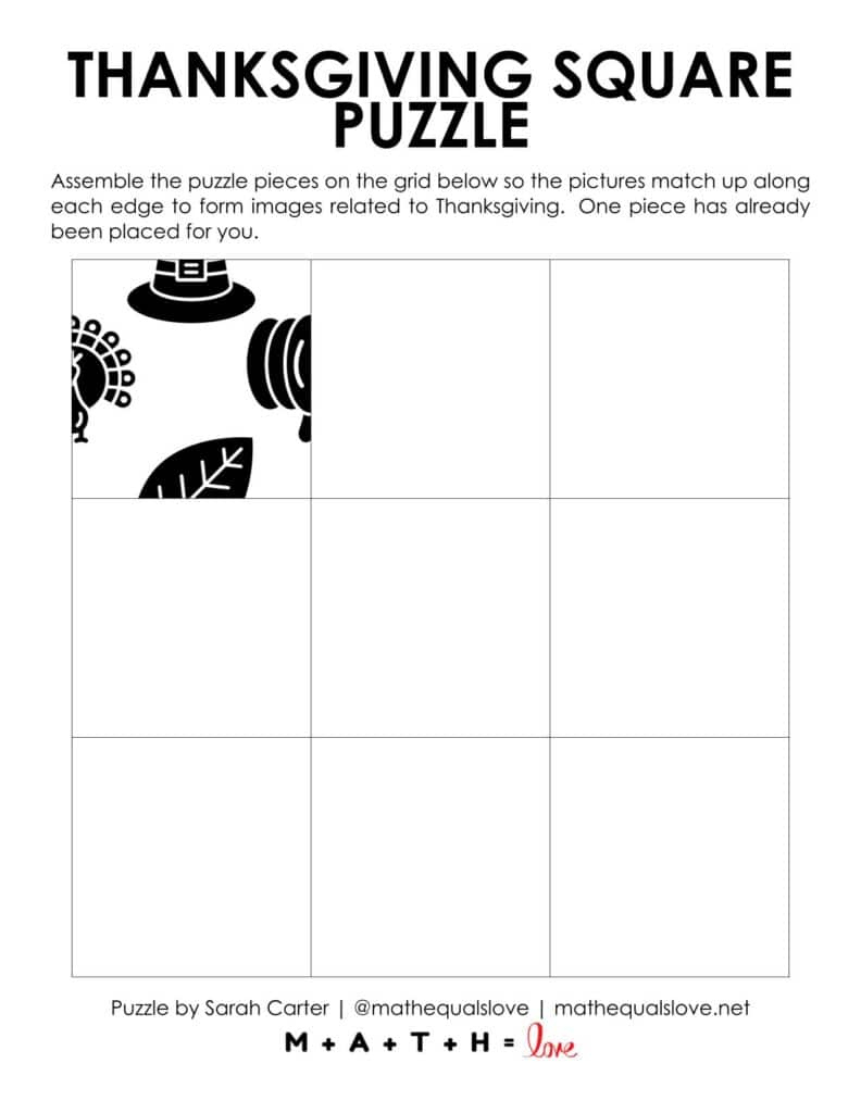 thanksgiving square edge matching puzzle math love with regard to calculus ab thanksgiving puzzle answers Thanksgiving Square Edge Matching Puzzle | Math = Love with regard to Calculus Ab Thanksgiving Puzzle Answers