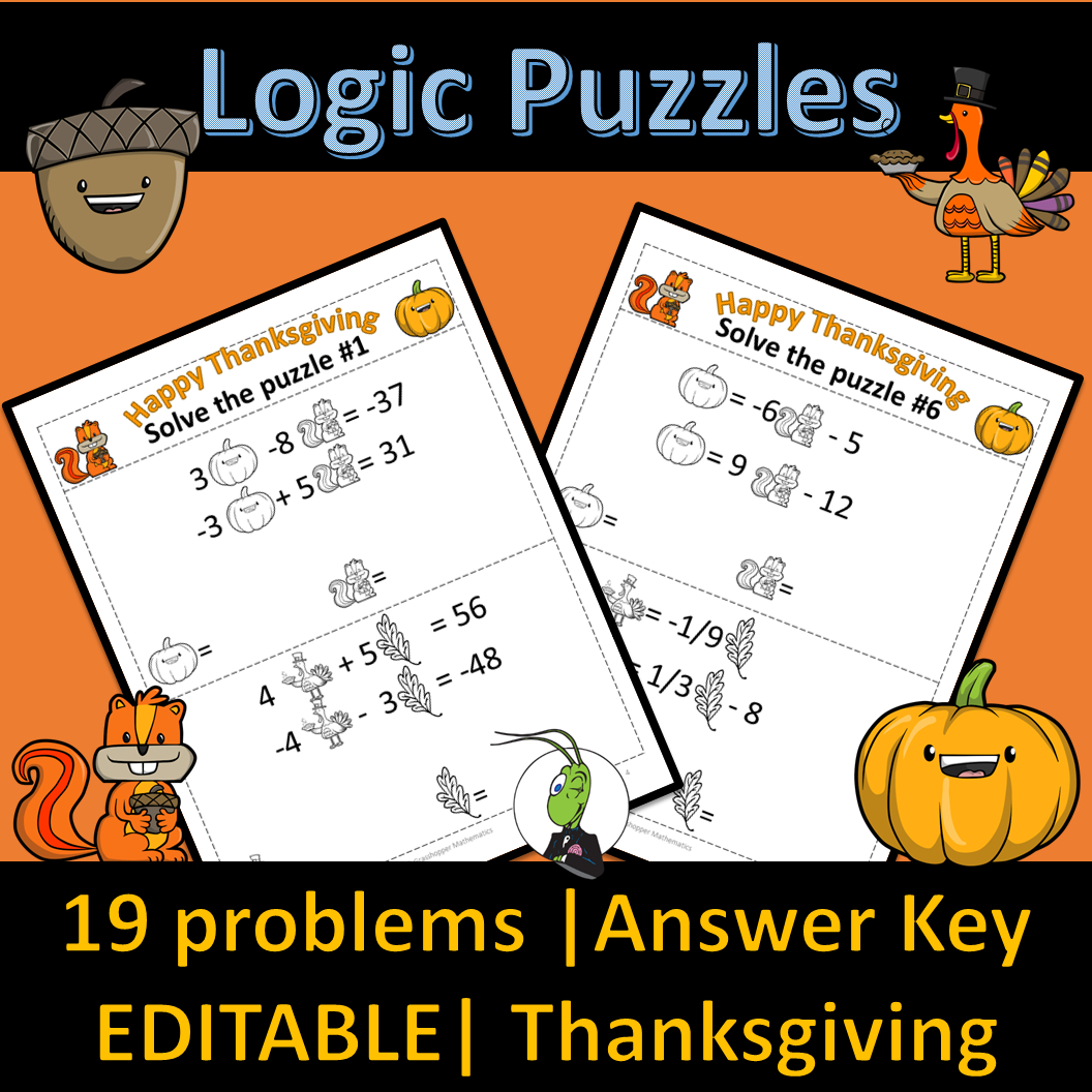 thanksgiving systems of equations number sense logic puzzles pertaining to logic puzzles thanksgiving Thanksgiving Systems Of Equations | Number Sense Logic Puzzles pertaining to Logic Puzzles Thanksgiving