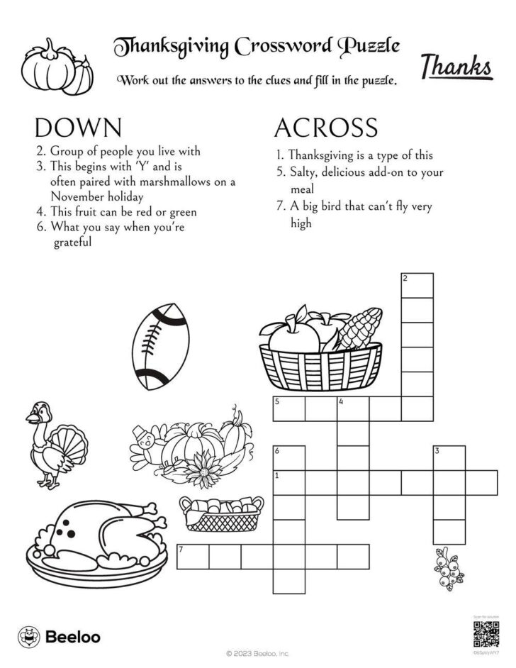 Puzzles to Print Thanksgiving Crossword Puzzles to Print Thanksgiving Crossword