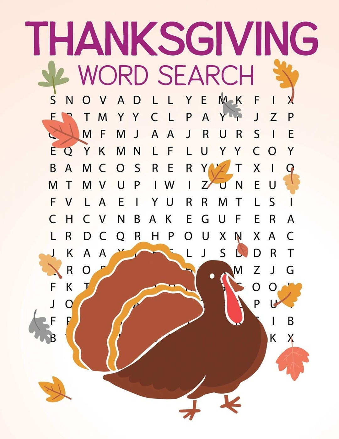 Thanksgiving Word Search: Large Print Thanksgiving Word Search for Thanksgiving A Massive Word Search Puzzle