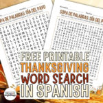 Thanksgiving Word Search Printable In Spanish [Free Printable Inside Spanish Thanksgiving Crossword Puzzle