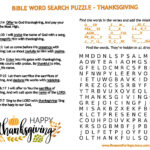 Thanksgiving Word Search Puzzle » Reasons For Hope* Jesus Throughout Psalms Of Thanksgiving Crossword Puzzle