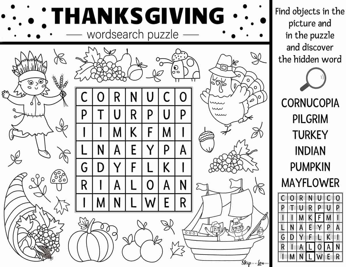 Thanksgiving Worksheets | Skip To My Lou inside Thanksgiving Puzzles For Middle School