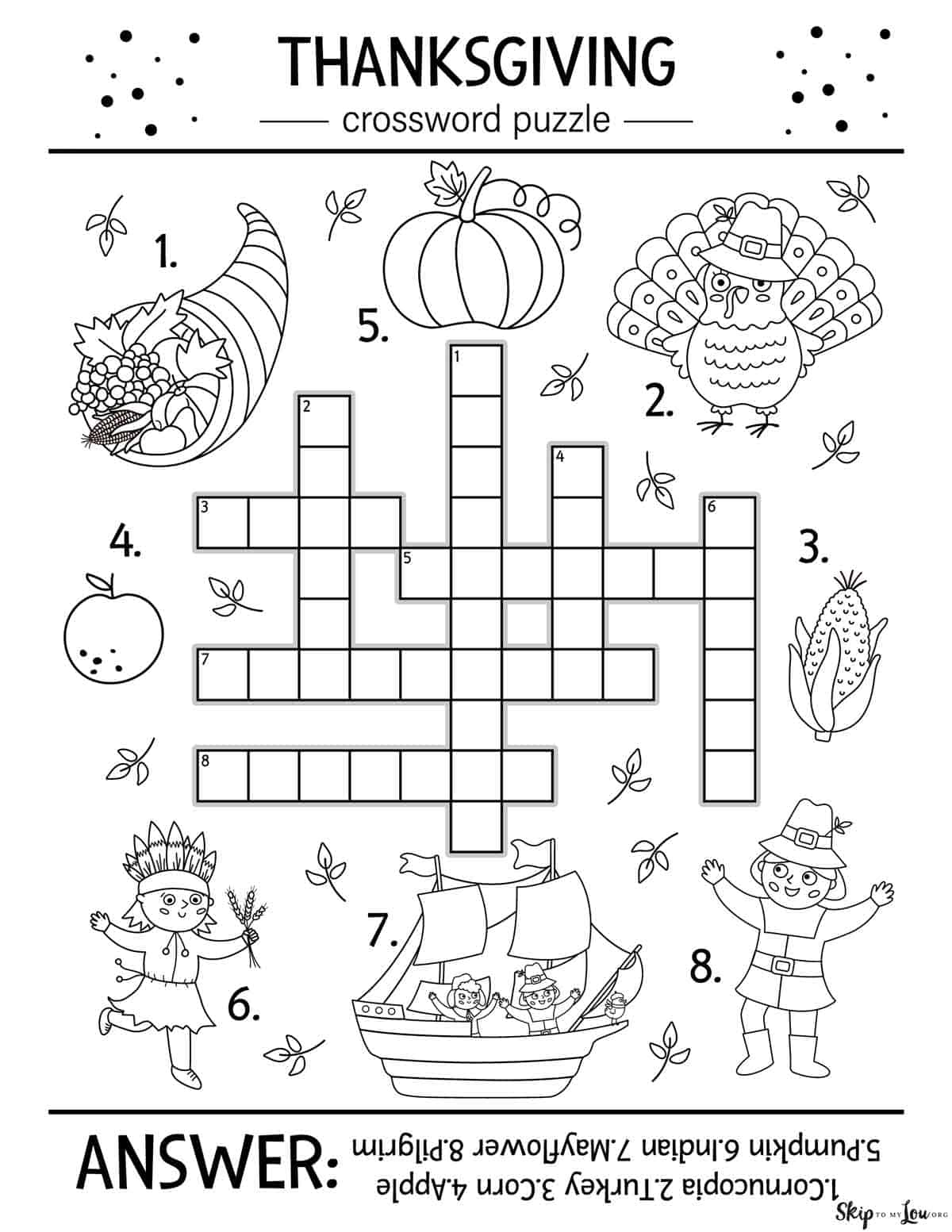 Thanksgiving Worksheets | Skip To My Lou regarding Thanksgiving Puzzles For Kids