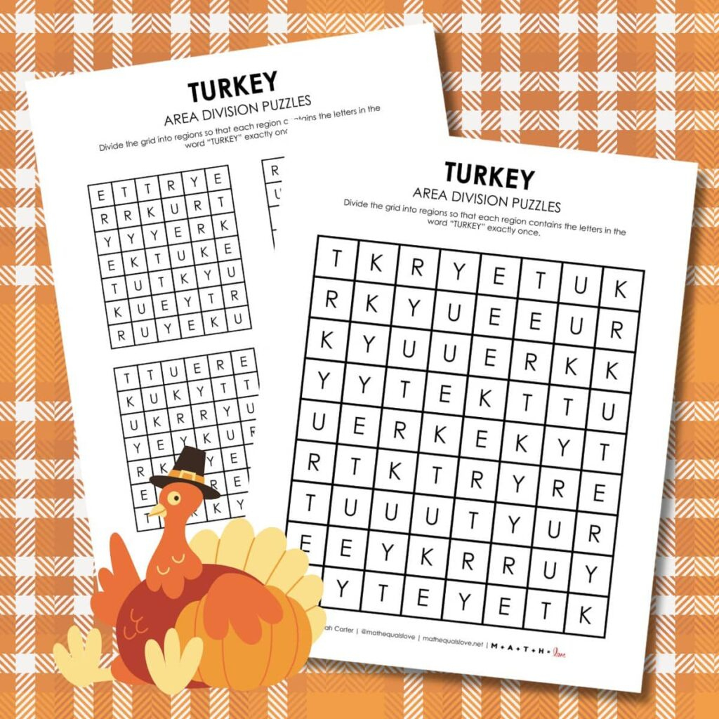 turkey area division logic puzzles math love with regard to thanksgiving logic puzzle printable Turkey Area Division Logic Puzzles | Math = Love with regard to Thanksgiving Logic Puzzle Printable