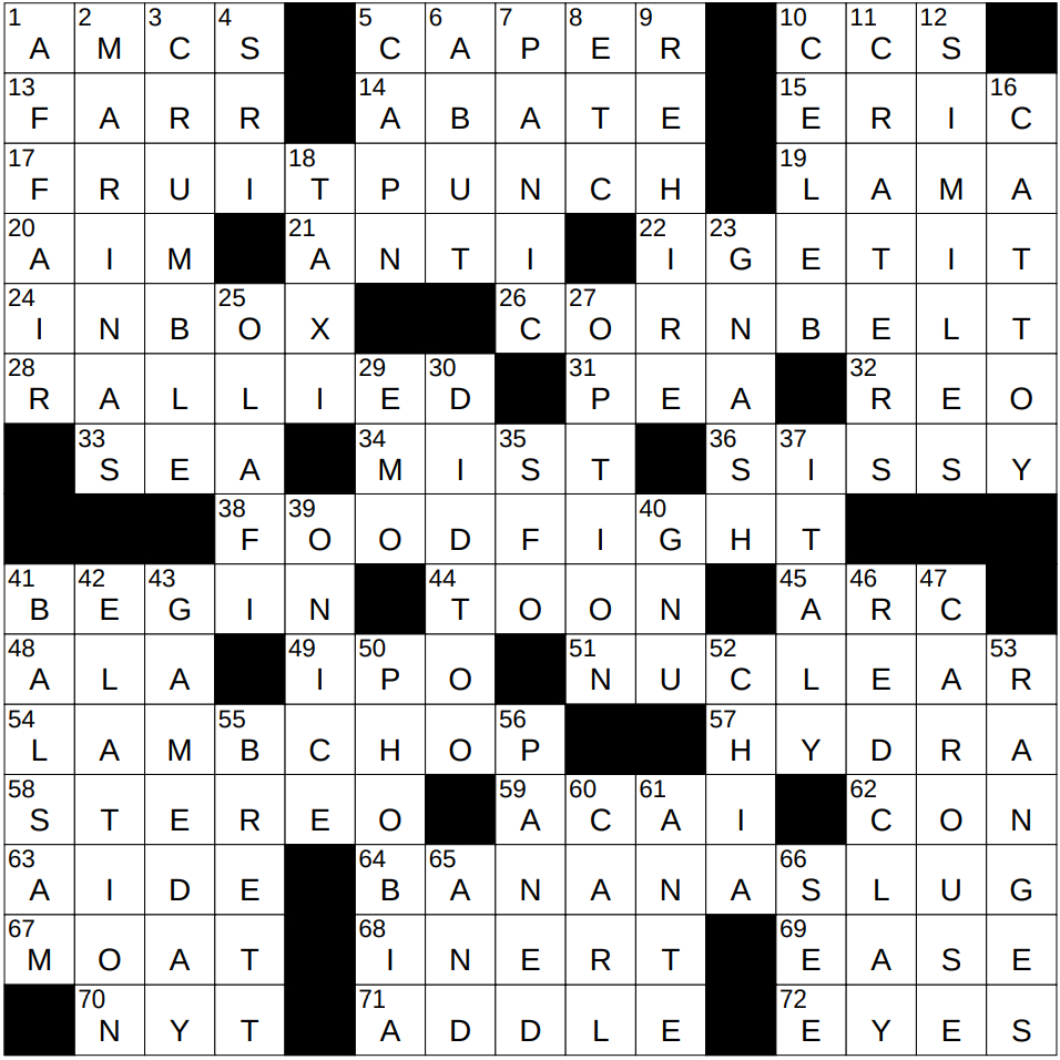0513-25 Ny Times Crossword 13 May 25, Tuesday - Nyxcrossword pertaining to Christmas Themed Pub Crawl Crossword