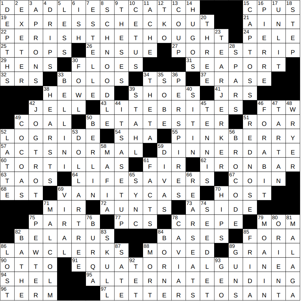 1222 24 ny times crossword 22 dec 24 sunday nyxcrossword inside christmas tradition nyt crossword clue 1222-24 Ny Times Crossword 22 Dec 24, Sunday - Nyxcrossword inside Christmas Tradition Nyt Crossword Clue