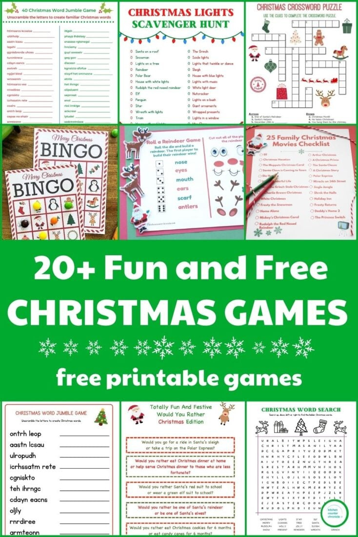 20+ Free Printable Christmas Games For The Whole Family within Christmas Party Game Crossword