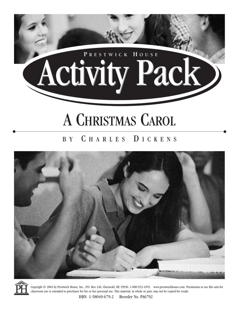 A Christmas Carol Activity Pack: Dickens Study Guide for Clerk in a Christmas Carol Daily Themed Crossword