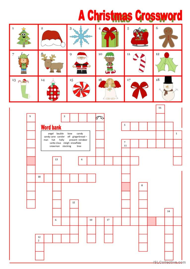 a christmas crossword with word ban english esl worksheets pdf doc with regard to christmas crossword puzzle with word bank A Christmas Crossword With Word Ban…: English Esl Worksheets Pdf & Doc with regard to Christmas Crossword Puzzle With Word Bank