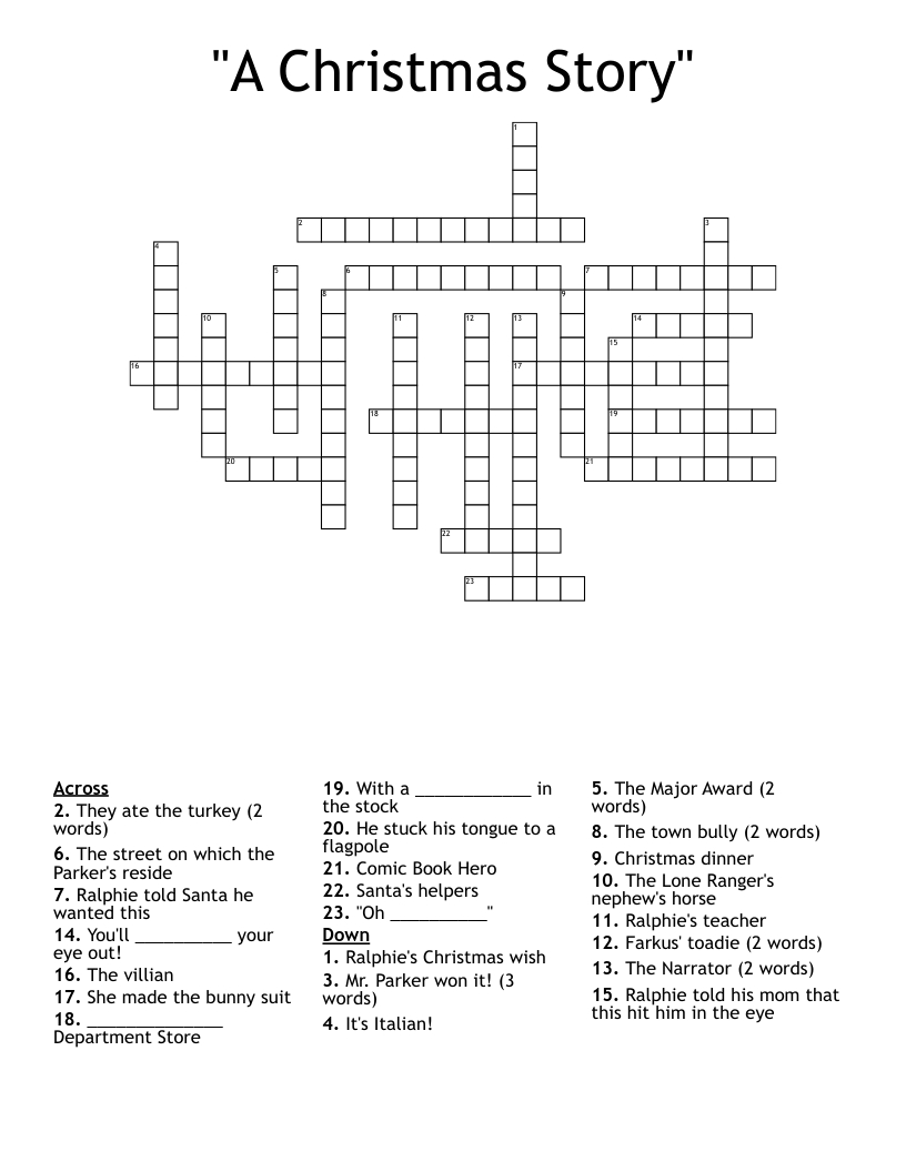a christmas story crossword wordmint in a christmas story crossword A Christmas Story" Crossword - Wordmint in A Christmas Story Crossword