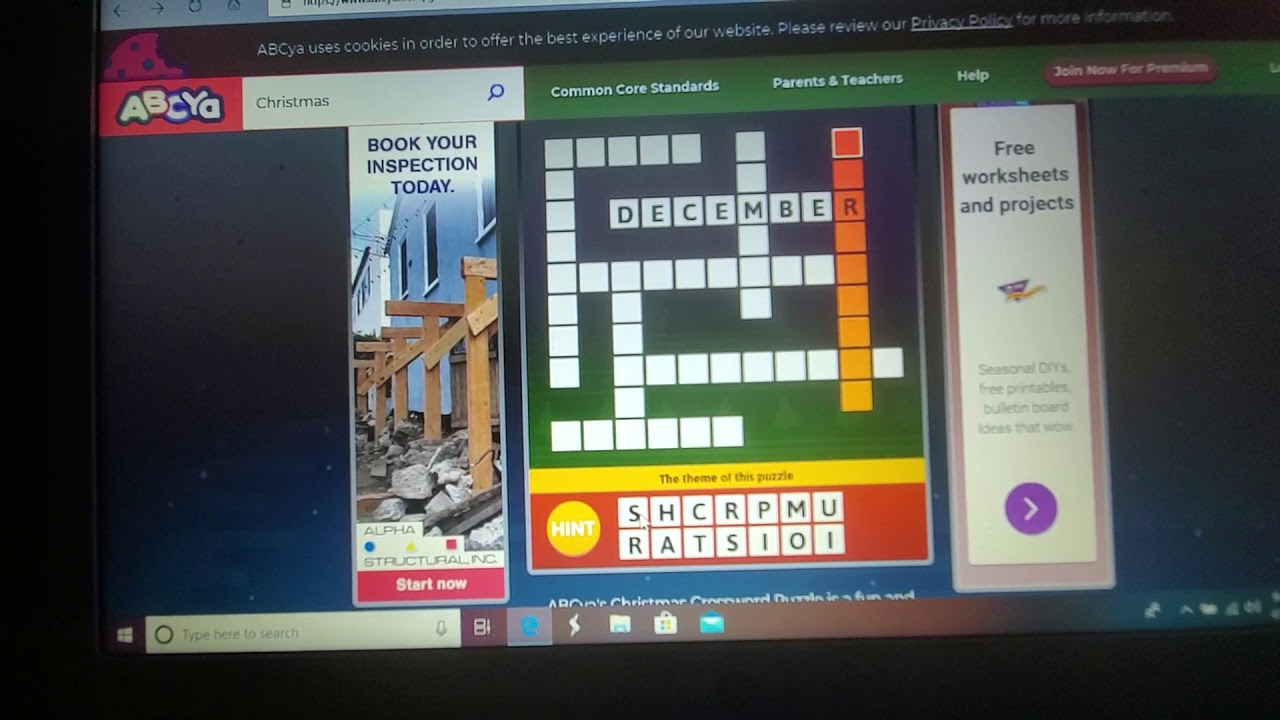 Abcya Games | Christmas Crossword Puzzle (Find A Word Sure Is intended for Answers To Christmas Crossword Puzzle On Abcya