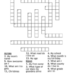 All About Me Crossword   Wordmint Pertaining To Christmas Visitor Crossword Clue