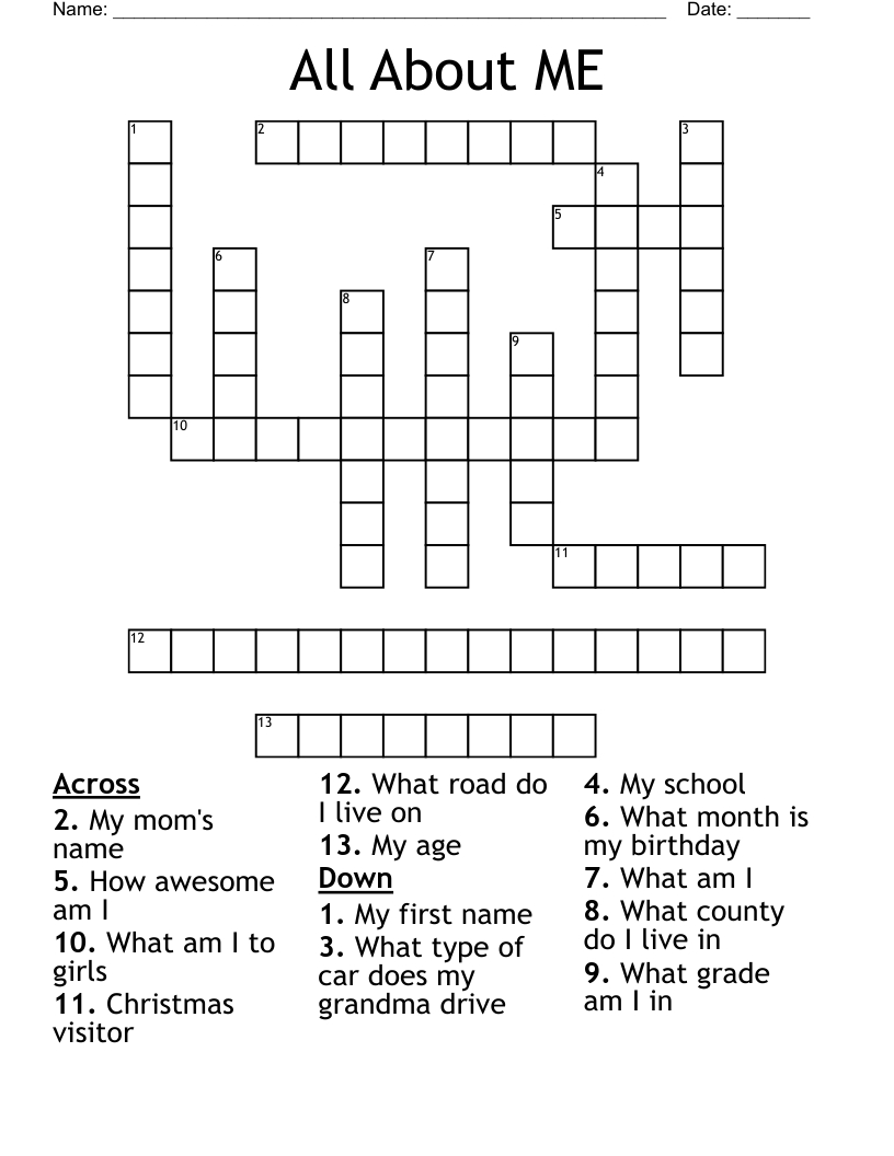 all about me crossword wordmint pertaining to christmas visitor crossword clue All About Me Crossword - Wordmint pertaining to Christmas Visitor Crossword Clue