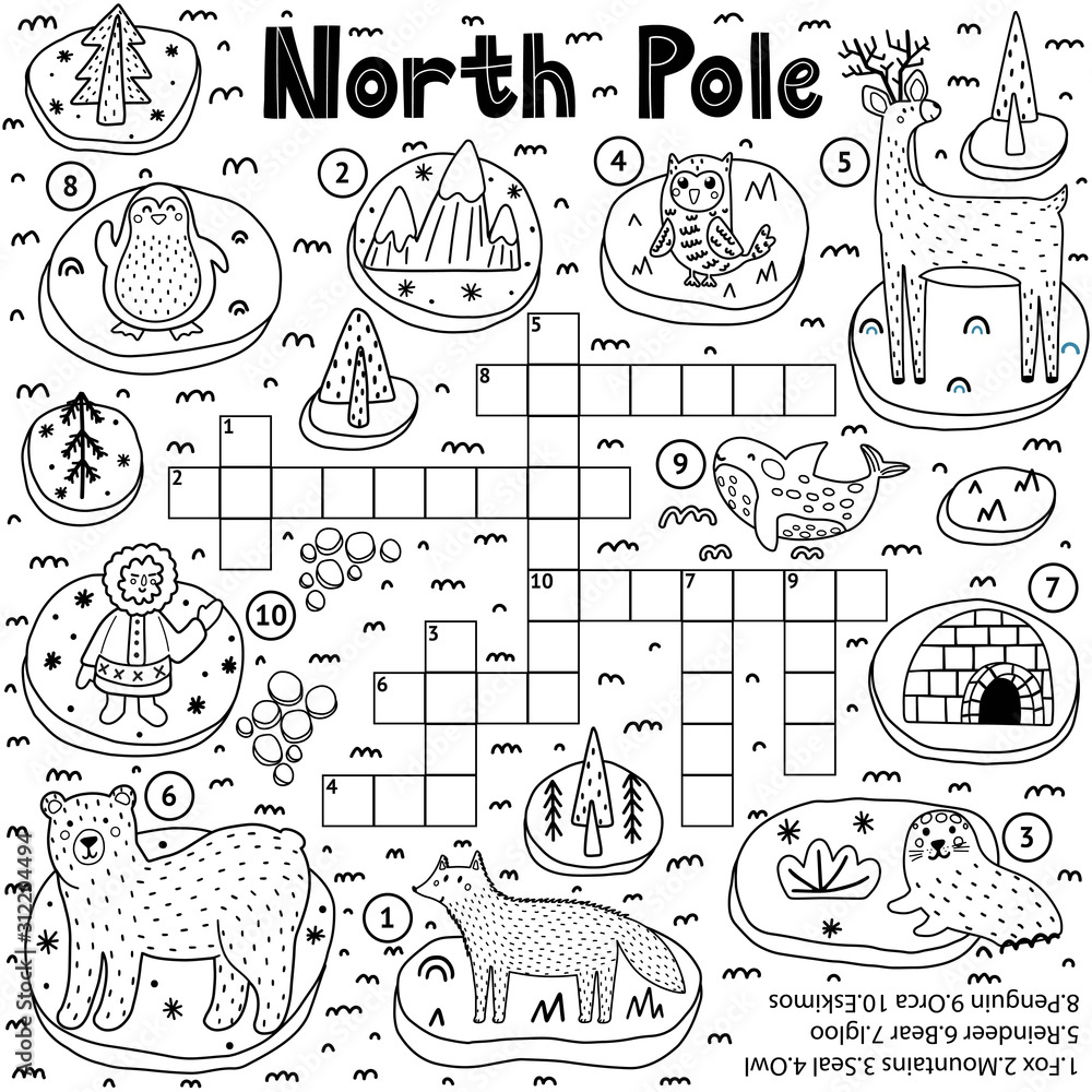 black and white crossword puzzle game for kids about north pole pertaining to christmas at the north pole crossword Black And White Crossword Puzzle Game For Kids About North Pole pertaining to Christmas at the North Pole Crossword