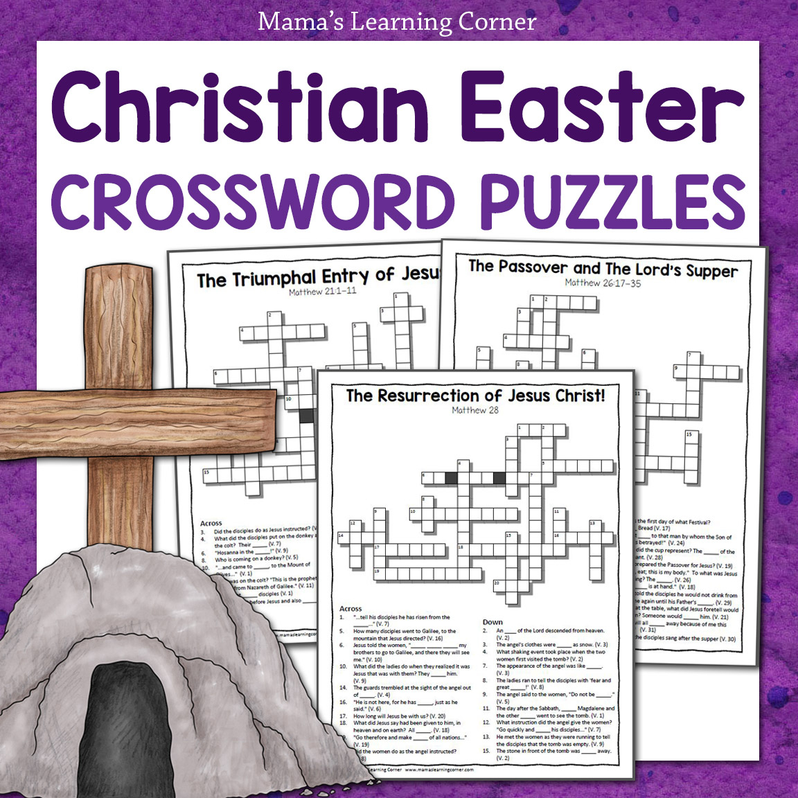 Christian Easter Crossword Puzzle Packet - Mamas Learning Corner regarding Easter or Passover But Not Christmas Crossword Clue