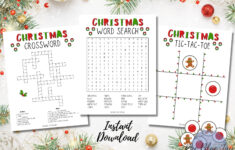 Christmas Activity Bundle, Instant Download, Word Search pertaining to Christmas Tree Glitter Crossword Clue