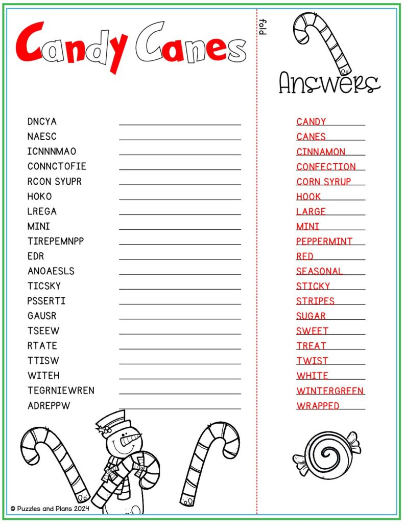 christmas candy canes word scramble puzzlesandplans for bit of christmas candy crossword Christmas Candy Canes Word Scramble - Puzzlesandplans for Bit of Christmas Candy Crossword