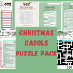 Christmas Carol Puzzles Activity Pack   4   Etsy Inside Christmas Song Trio Crossword