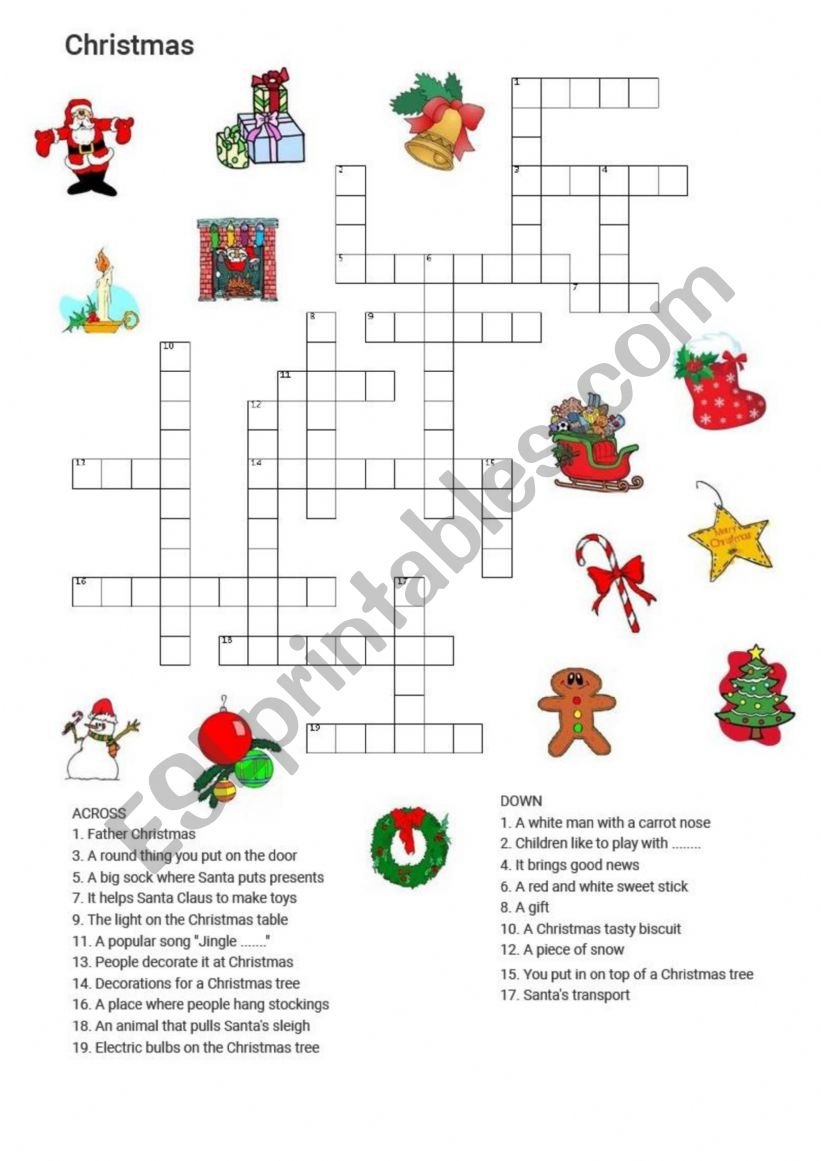 christmas crossword esl worksheetalicemaeva with stick on a christmas tree crossword Christmas Crossword - Esl Worksheetalicemaeva with Stick on a Christmas Tree Crossword