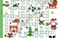 Christmas Crossword – Esl Worksheettecus for Christmas Crossword Puzzle Worksheet Answers