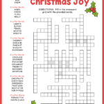 Christmas Crossword Fill In Within All I Want For Christmas Is Crosswords