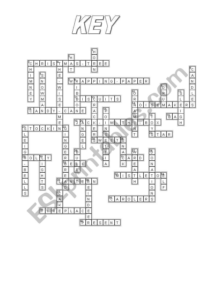 christmas crossword key and bw version included esl regarding the science of christmas crossword answers Christmas - Crossword (Key And B&W Version Included) - Esl regarding The Science Of Christmas Crossword Answers