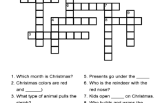 Christmas Crossword Puzzle – All Esl inside Christmas Crosswords Printable