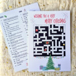 Christmas Crossword Puzzle Card: Festive Holiday Greetings Card Regarding Christmas Song Trio Crossword